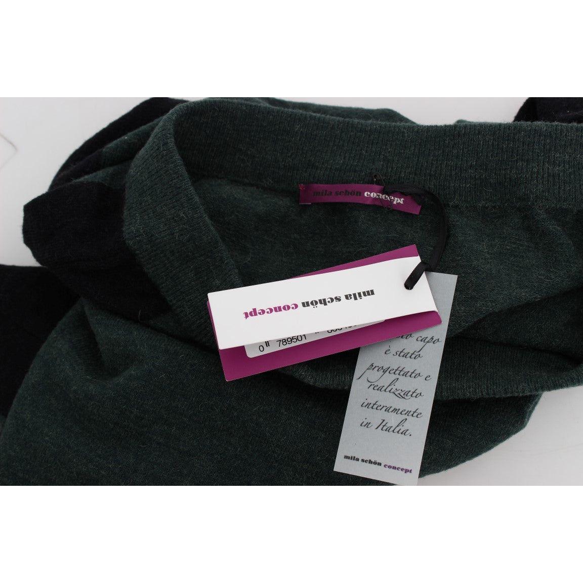 MILA SCHÖN Green Wool Blend Pencil Skirt
