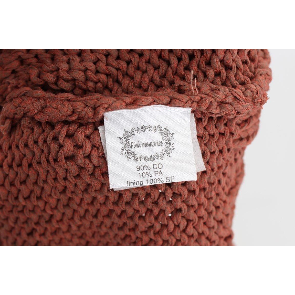 PINK MEMORIES Red Cotton Blend Knitted Sleeveless Sweater