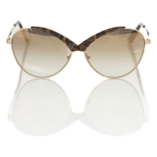 Frankie Morello Beige Metallic Women Sunglass Frankie Morello Beige