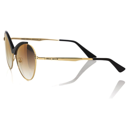 Frankie Morello Black Metallic Fiber Women Sunglasses Frankie Morello Light Gray