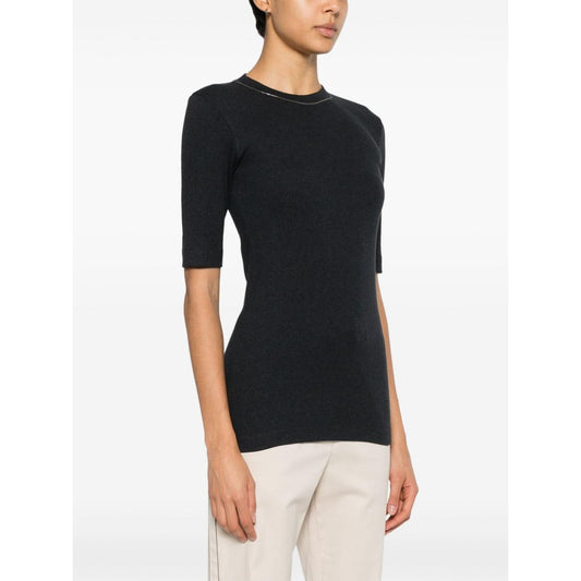 Brunello Cucinelli T-shirts and Polos Grey Topwear Brunello Cucinelli White Smoke