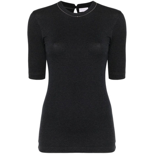 Brunello Cucinelli T-shirts and Polos Grey Topwear Brunello Cucinelli Black