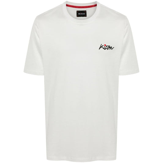 Kiton T-shirts and Polos White Topwear Kiton Light Gray