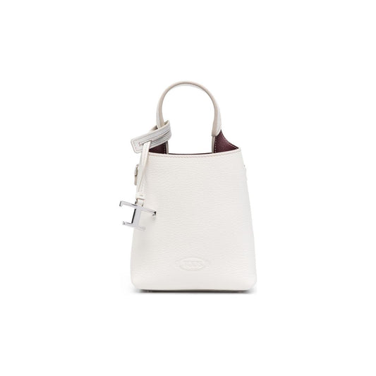 Tod's debossed-logo leather mini bag Clutches Tod'S Antique White