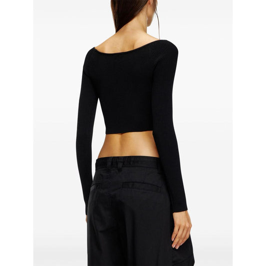 Diesel Top Black Topwear Diesel White Smoke