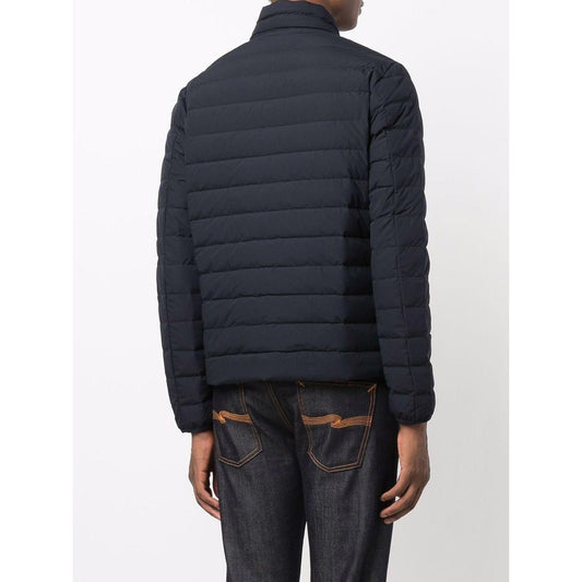 Emporio Armani Navy blue feather down padded logo-patch jacket Jackets Emporio Armani Dark Slate Gray