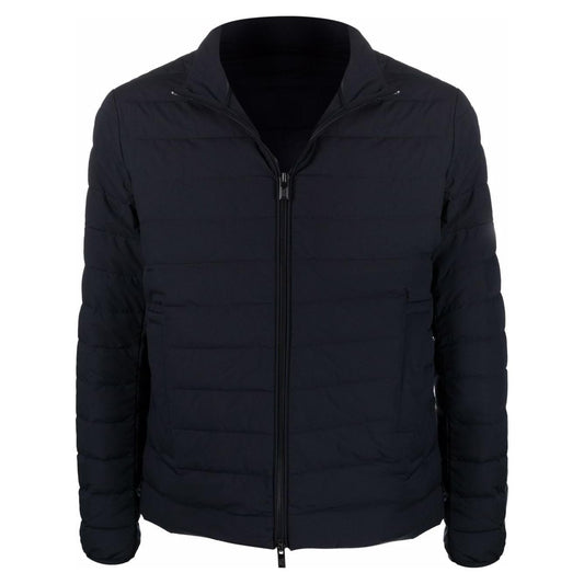 Emporio Armani Navy blue feather down padded logo-patch jacket Jackets Emporio Armani Black