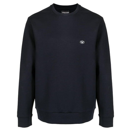 Emporio Armani Crew-neck sweatshirt with micro logo Topwear Emporio Armani Black