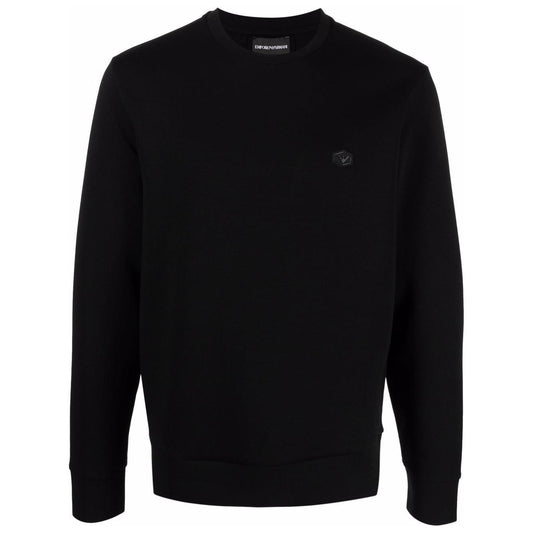 Emporio Armani logo-patch crew-neck Sweatshirt Topwear Emporio Armani Black