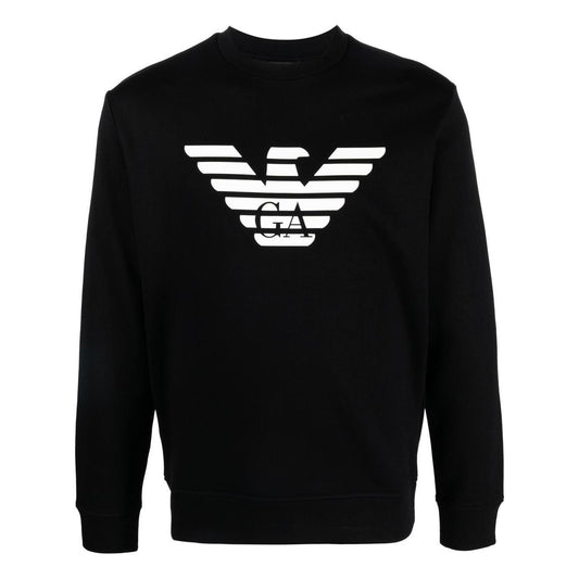 Emporio Armani Modal-blend sweatshirt with logo print Topwear Emporio Armani Black