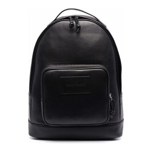 Emporio Armani Round shape backpack in leather Backpacks Emporio Armani Black