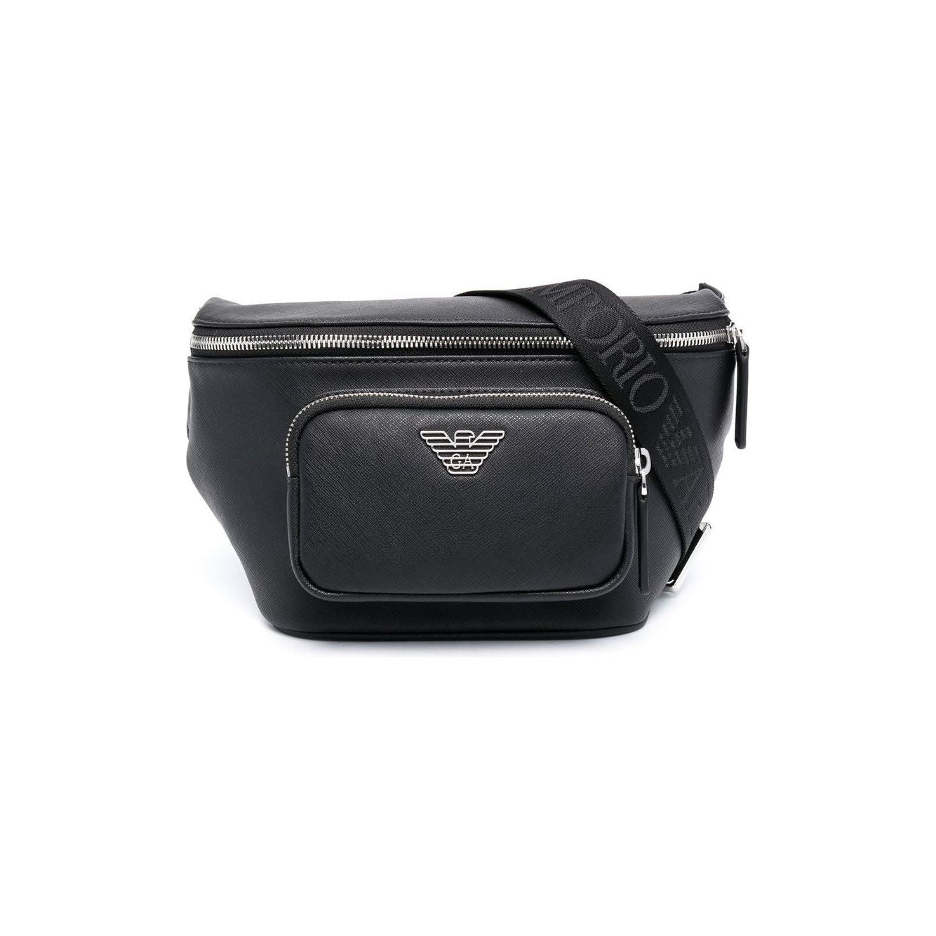 Front view with bag zipped and handles upright.