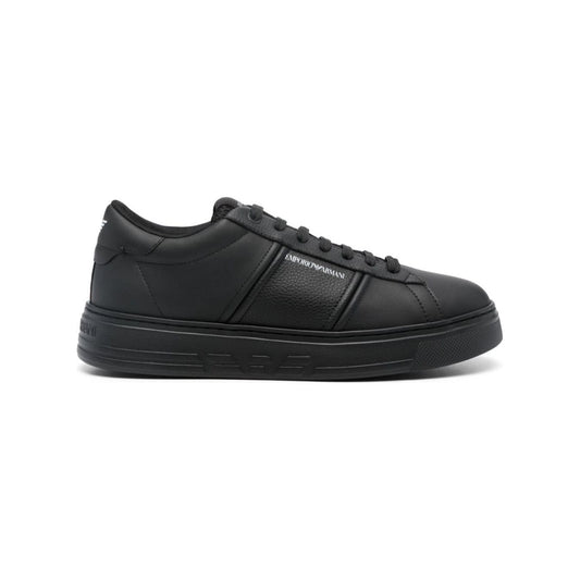 Emporio Armani logo-print leather sneakers black Sneakers Emporio Armani Dark Slate Gray