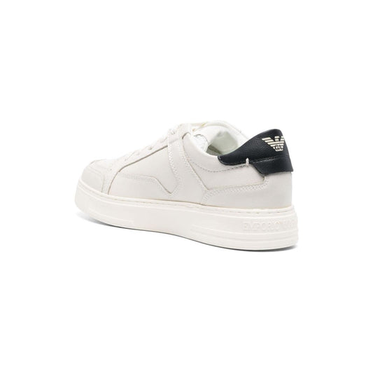 Emporio Armani lace-up Leather Sneakers Sneakers Emporio Armani Antique White
