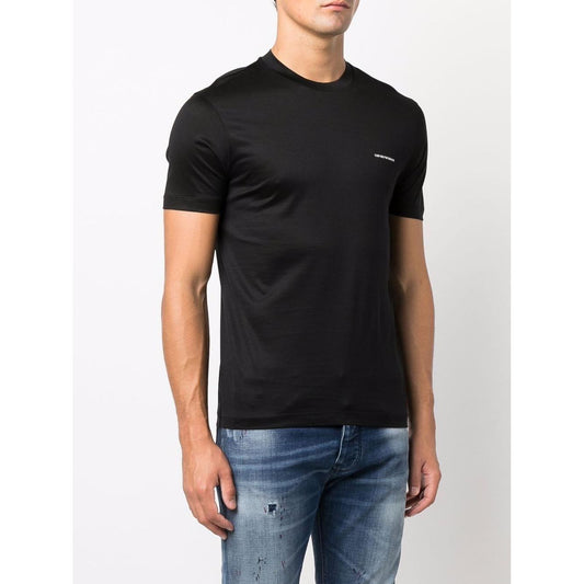 Emporio Armani ASV Lyocell blend jersey T-shirt with micro logo lettering Topwear Emporio Armani Antique White
