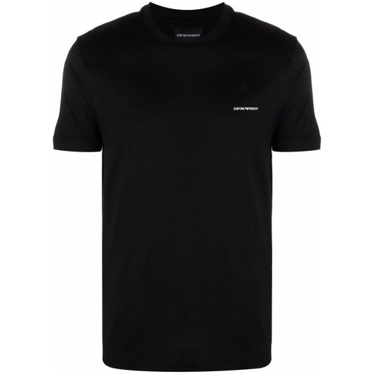 Emporio Armani ASV Lyocell blend jersey T-shirt with micro logo lettering Topwear Emporio Armani Black