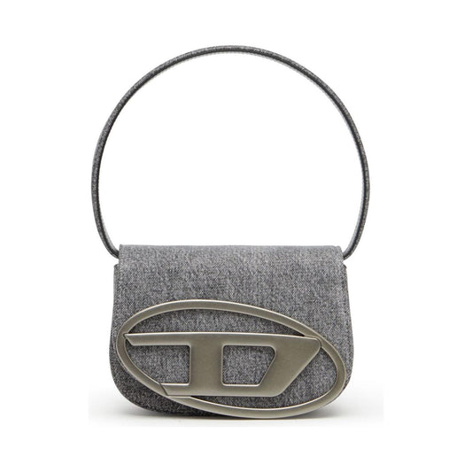 Diesel 1DR-Iconic shoulder bag in stonewashed denim Shoulder Diesel Dim Gray
