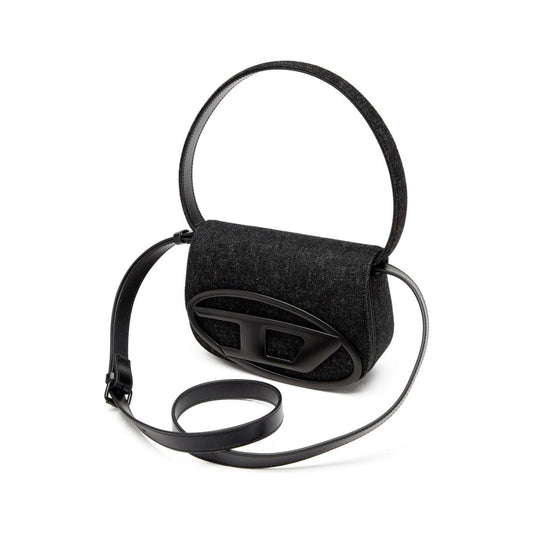 Diesel 1DR-Iconic shoulder bag in washed denim Shoulder Diesel Dark Slate Gray