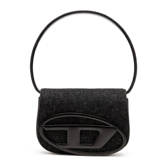 Diesel 1DR-Iconic shoulder bag in washed denim Shoulder Diesel Black