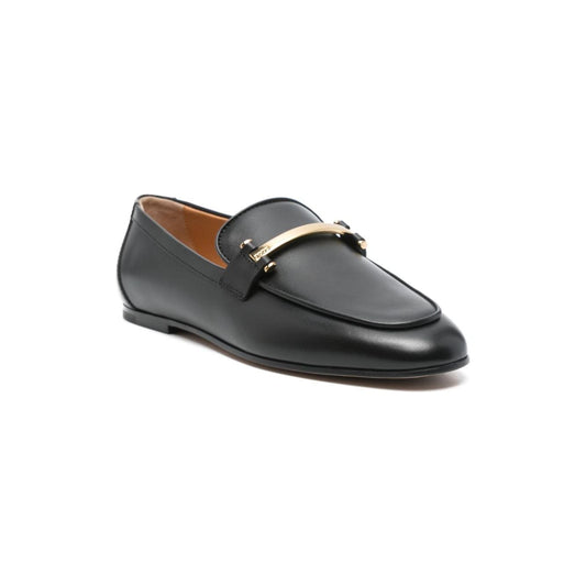 Tod's Barretta Leather Women Loafers Black Moccasins Tod'S Dark Slate Gray