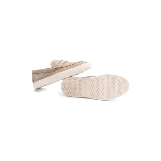 Tod's Flat shoes Beige Moccasins Tod'S Light Gray