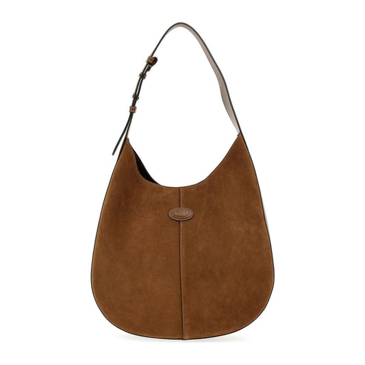 Tod's Di Hobo Bag in Suede Shoulder Tod'S Saddle Brown