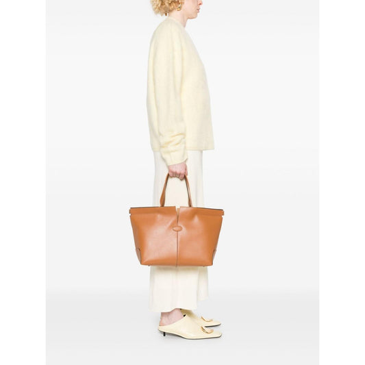 Tod's Di Bag Folio in Leather Medium Shopper Tod'S White Smoke