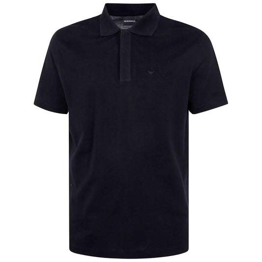 Emporio Armani logo-embroidered cotton polo shirt Topwear Emporio Armani Black