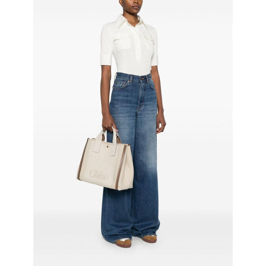 Chloè Chloé large Carry tote bag Handbag Chloè White Smoke