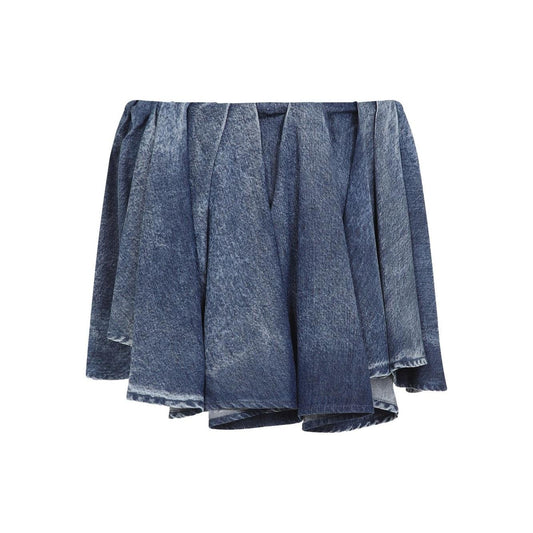 Diesel Asymmetric Mini Skirt in Blue Short trousers Diesel Dim Gray
