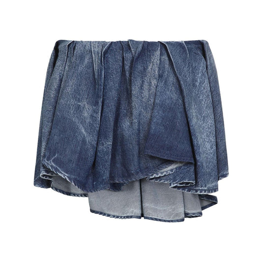 Diesel Asymmetric Mini Skirt in Blue Short trousers Diesel Dim Gray
