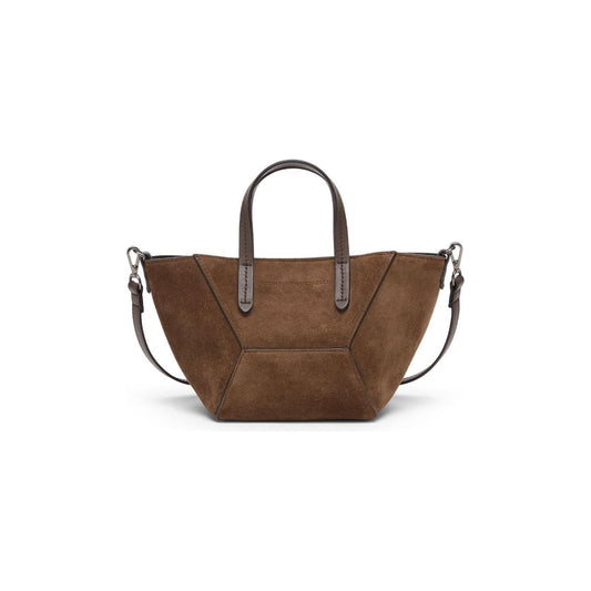 Brunello Cucinelli Duo mini bag in suede with monili Shopper Brunello Cucinelli Dark Olive Green