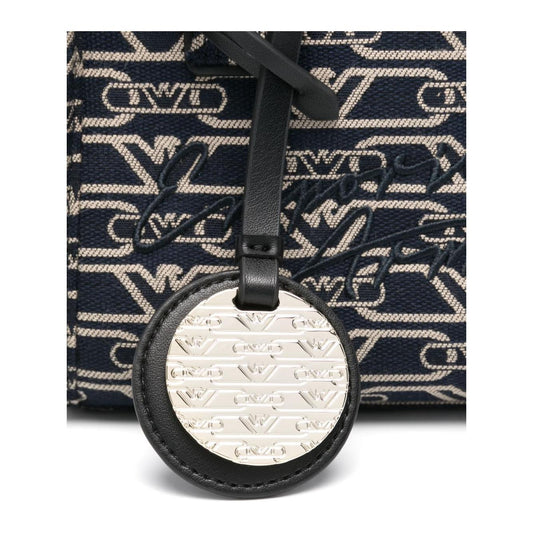 Emporio Armani Small tote bag in all-over monogram jacquard canvas Shopper Emporio Armani Light Gray