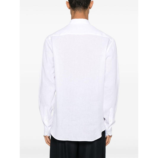 Emporio Armani logo-embroidered long-sleeve shirt Shirts Emporio Armani White Smoke