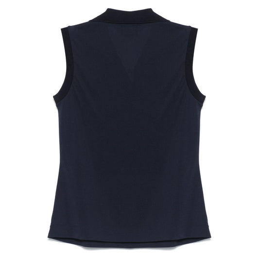 Emporio Armani Icon micro piquet crepe jersey top Topwear Emporio Armani Dark Slate Gray