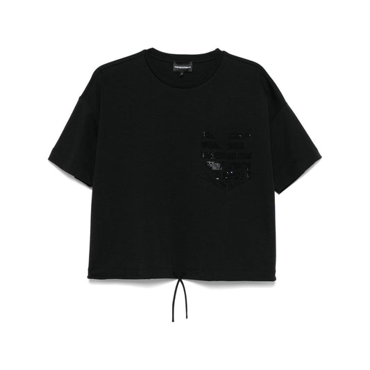 Emporio Armani logo-embellished T-shirt Topwear Emporio Armani Black