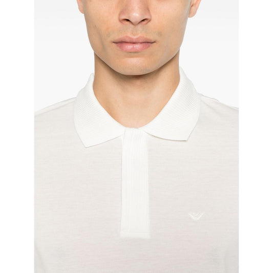 Emporio Armani Polo with embroidery Topwear Emporio Armani Antique White