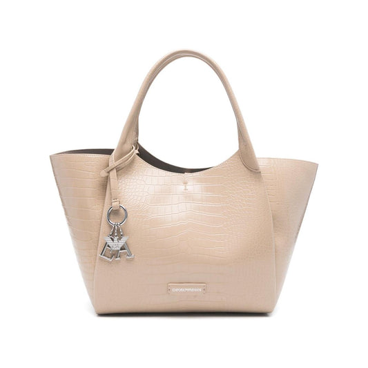 Emporio Armani Shopper bag with logo charm Shopper Emporio Armani Tan