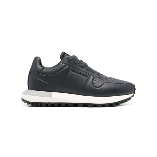 Emporio Armani Leather sneakers with thermoformed details Sneakers Emporio Armani Dark Slate Gray