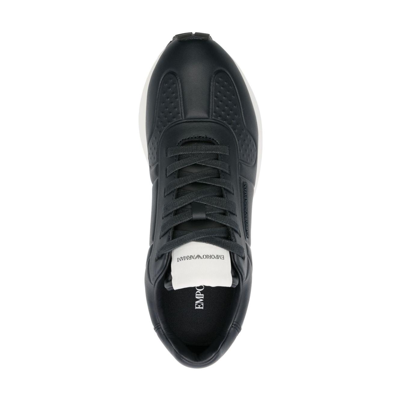 Emporio Armani Leather sneakers with thermoformed details Sneakers Emporio Armani Dark Slate Gray