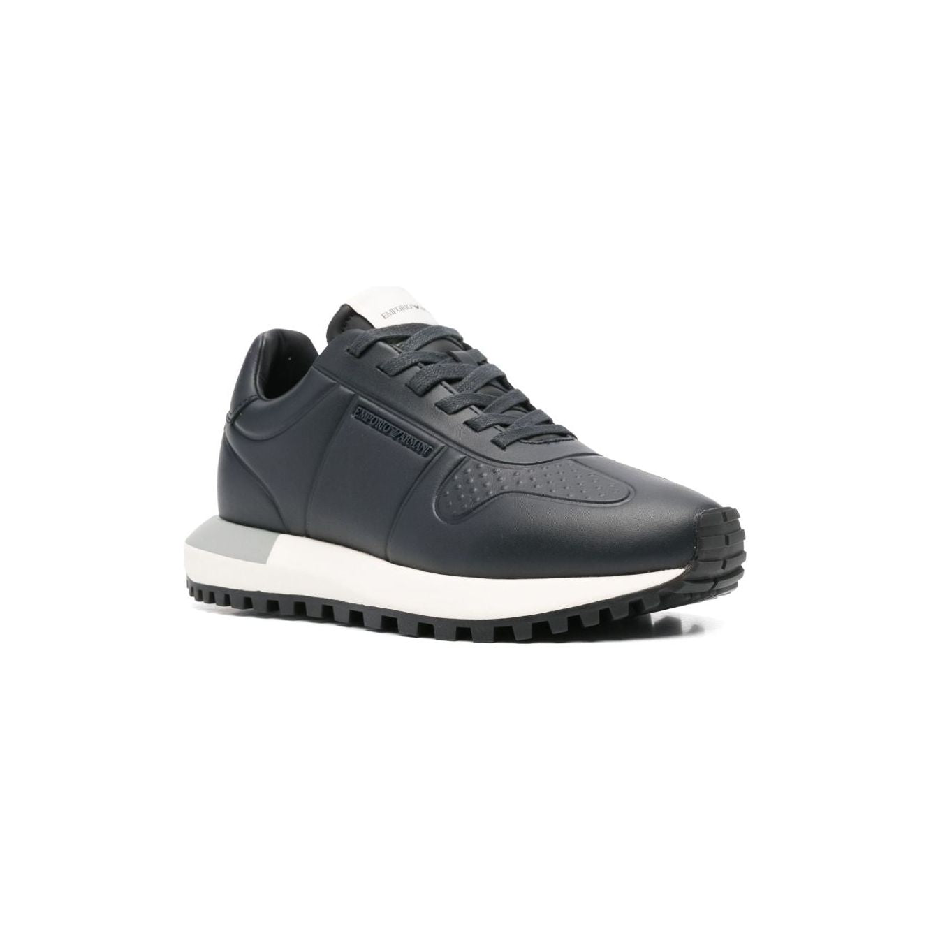 Emporio Armani Leather sneakers with thermoformed details Sneakers Emporio Armani Dark Slate Gray
