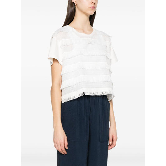 Emporio Armani T-shirt with fringes Topwear Emporio Armani Dark Slate Gray