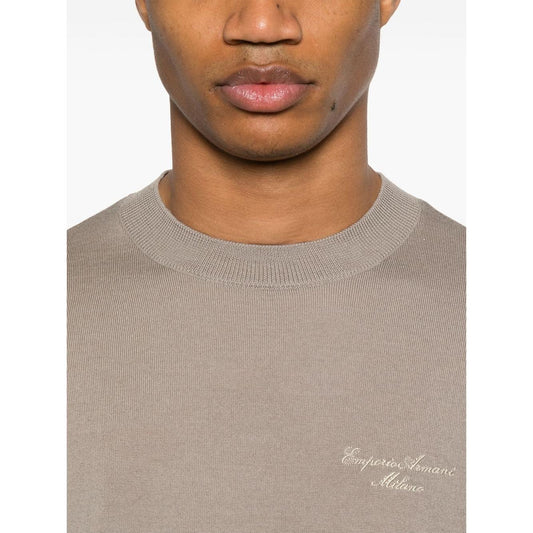 Emporio Armani Virgin Wool Sweater Topwear Emporio Armani Rosy Brown