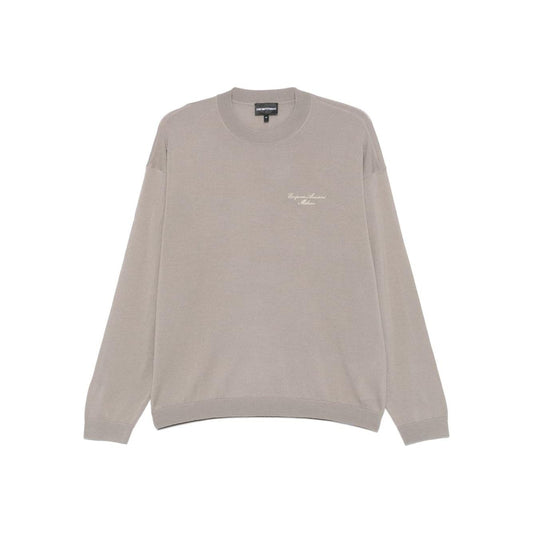 Emporio Armani Virgin Wool Sweater Topwear Emporio Armani Dark Gray
