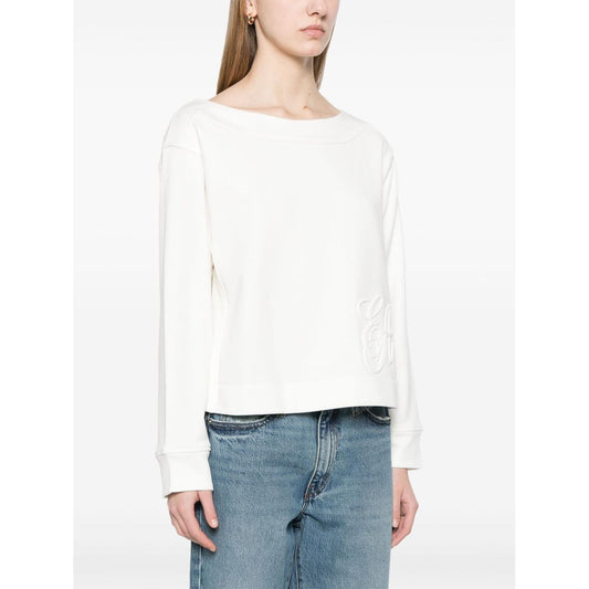 Emporio Armani logo embroidered sweatshirt Topwear Emporio Armani White Smoke