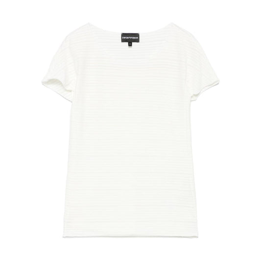 Emporio Armani Ribbed T-shirt Topwear Emporio Armani White Smoke