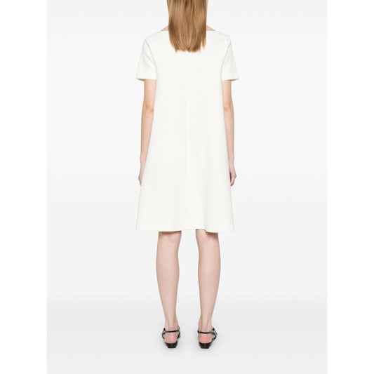 Emporio Armani Ottoman-jersey belted dress Dresses Emporio Armani White Smoke