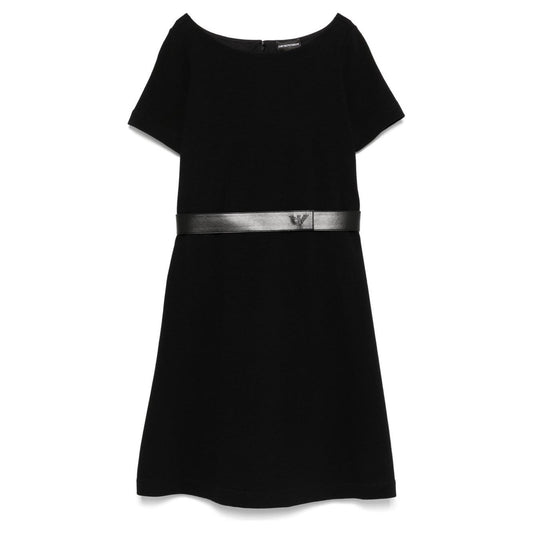 Emporio Armani Ottoman-jersey belted dress Dresses Emporio Armani Black