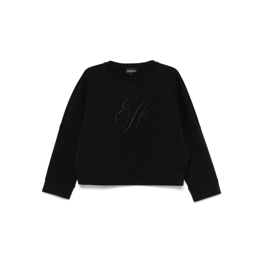 Emporio Armani Double jersey sweatshirt with logo embroidery Topwear Emporio Armani Black