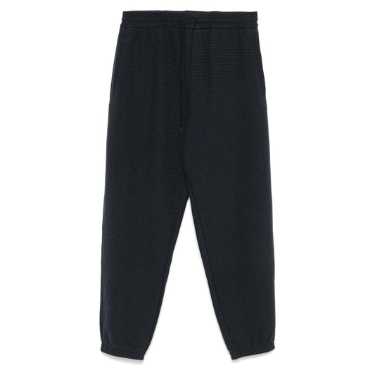 Emporio Armani ASV Lyocell blend jersey joggers with all-over lettering Trousers Emporio Armani Dark Slate Gray